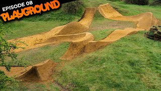 IT’S COMPLETE!! BUILDING AND RIDING THE FULL DIRT JUMP LINE!!