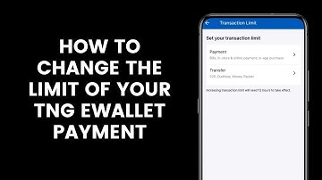 How To Change The Limit Of Your Touch N Go eWallet Payment Transaction l TNG eWallet
