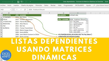 Listas de validación dependientes - Funciones de Matrices Dinámicas en Excel @EXCELeINFO