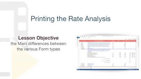 PriMus Tutorial - Printing the Rate Analysis - ACCA software