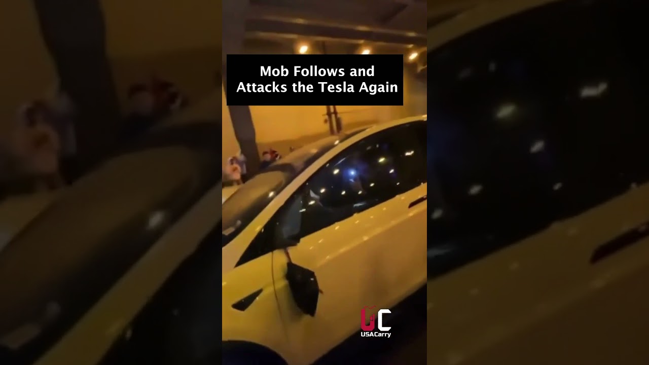 Tesla Driver Hits Multiple Cars Trying To Escape Chicago Street Takeover Mob