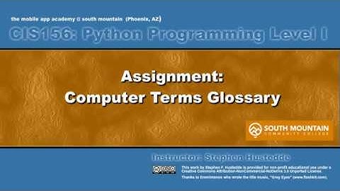 Python 06J - Computer Terms Glossary assignment