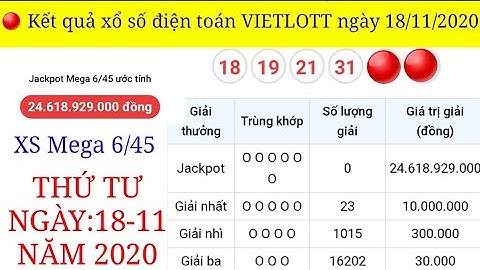 Kết quả xổ số điện toán ngày 18 tháng 11 năm 2024