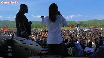 Ogina Koko and Onyulo entertaining Governor Gladys Wanga and Rosa Buyu in Kisumu Kirembe Stadium