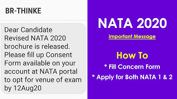 Nata exam application form | Concern Form | How to Apply for both NATA 1 & 2 ?