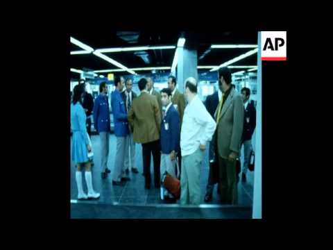 SYND 23-8-72 ARRIVAL OF SYRIAN OLYMPIC TEAM IN MUNICH