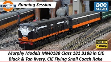 Bachmann Murphy Models MM0188 Class 181 B188 in CIE Black & Tan livery, CIE Flying Snail Coach Rake