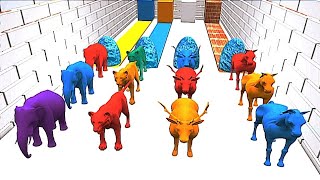 animal crossing fountain prisma 3d  // hors, tiger, deer, elephant,