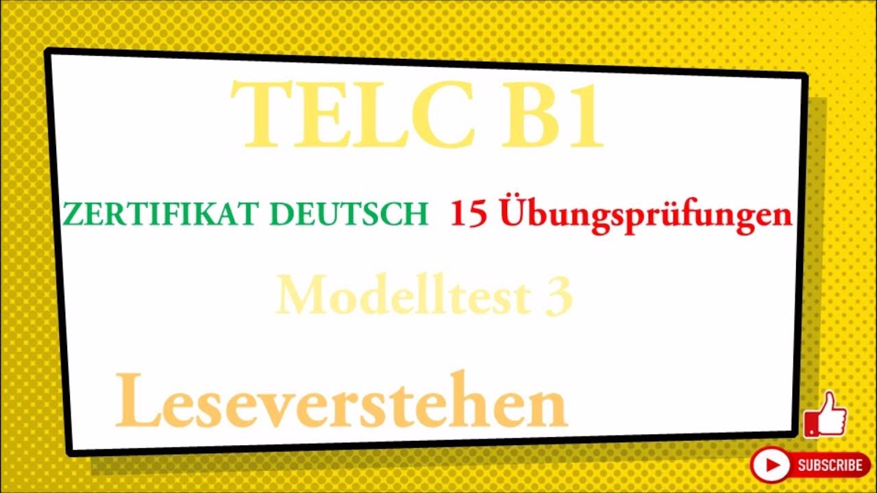 Leseverstehen B1 übungen Mit Lösungen www.youtube.com