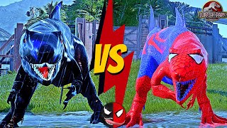 6 Spiderman Vs 6 Venom Game : Symbiote Venom and Spider-man Concept Dinosaurs Escaping & Hunting !