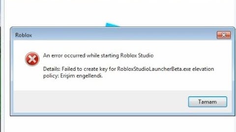 Roblox Studio Failed to create key error (2022-2023)