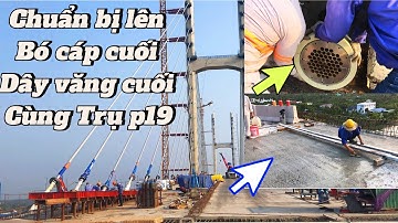 Cầu Rạch Miễu 2 ngày 26/3/2025 công tác chuẩn bị lên bó cáp dây văng cuối cùng cho trụ P19