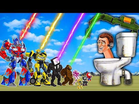 TRANSFORMERS 2D x GODZILLa - Optimus, Bumblebee Autobot Robot compilation (skibidi toilet Animation)