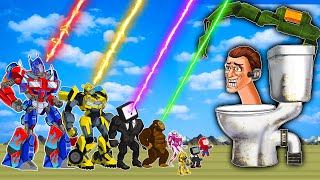 TRANSFORMERS 2D x GODZILLa - Optimus, Bumblebee Autobot Robot compilation (skibidi toilet Animation)