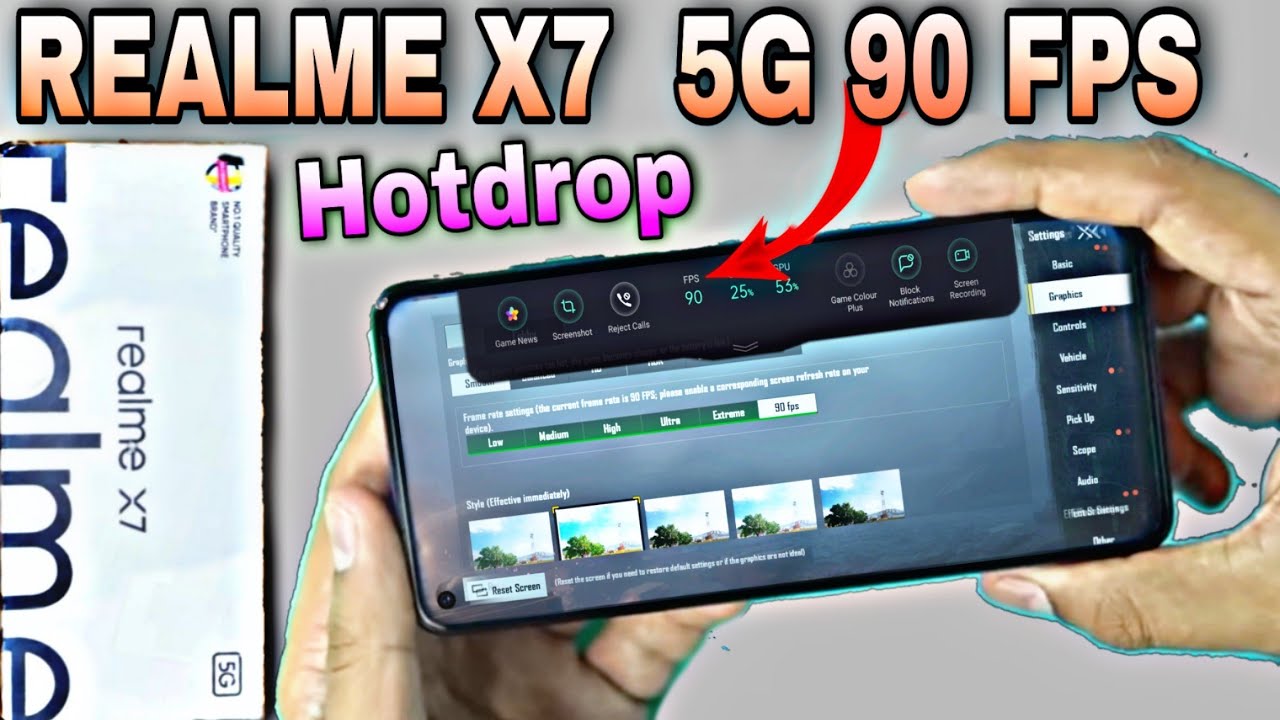 REALME X7 5G PUBG MOBILE Test | Realme X7 90 FPS PUBG Test & How to enable | Realme X7 5G Unboxing 🔥