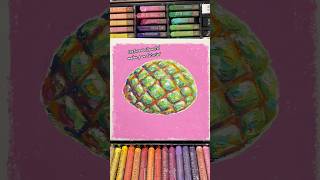 textured oil pastel painting tutorial - melon pan 🍈🍞