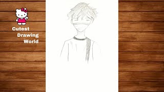 Easy anime drawing || How to draw anime boy drawing for beginners by One pencil || Easy boy drawing