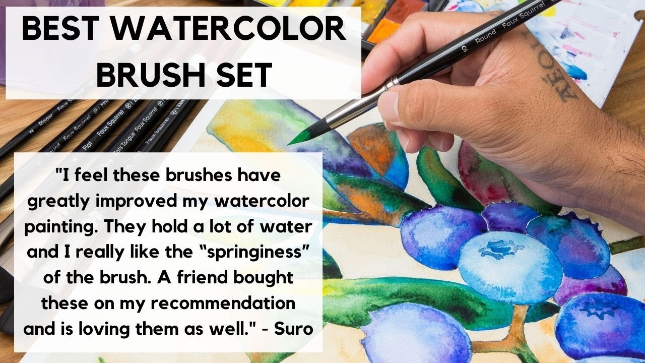 BEST Watercolor PAINTING BRUSHES FOR BEGINNERS  ZenART Supplies Watercolor  Brush Set Review 