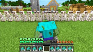 BECAME A ZOMBIE GIANT AND ATTACKED A VILLAGE IN MINECRAFT