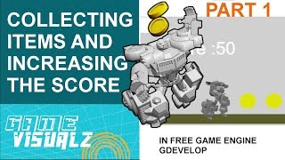 Part 1 How to collect items and show a score Gdevelop 5 tutorial