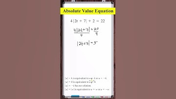Absolute Value Equation | 4*|2t+7|+2=22