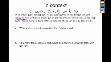 Alg Chapter 3.6.3: Direct Variation in Context