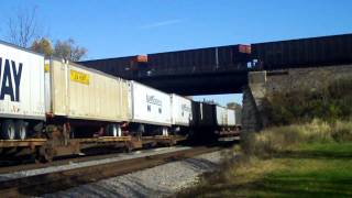 4 BNSF Engines Lead Z-Train and BNSF Empty Coal Train