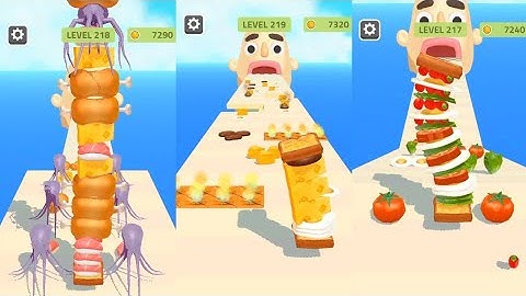 Sandwich Run race: iOS game level (216-220) Complete💯✅ Walkthrough#sanwichrunner#walkthrough#gamplay