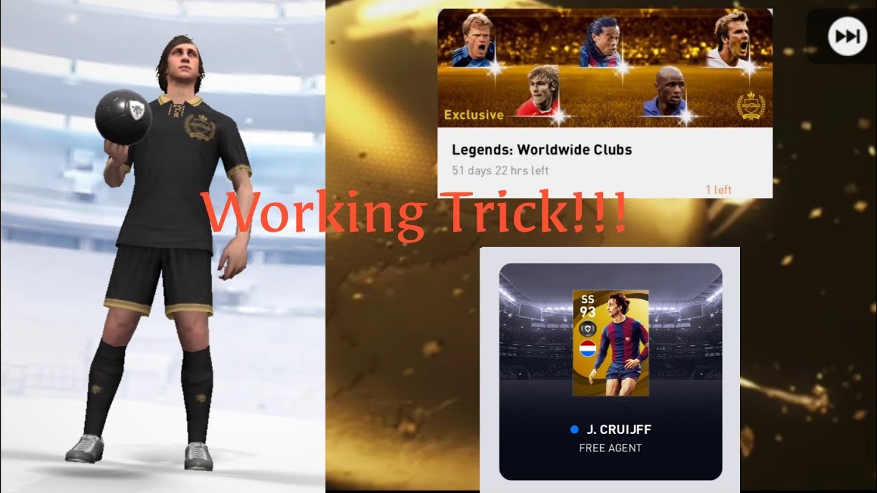 Trick to get CRUIJFF in Legends - Worldwide Clubs pack || PES 2021 mobile