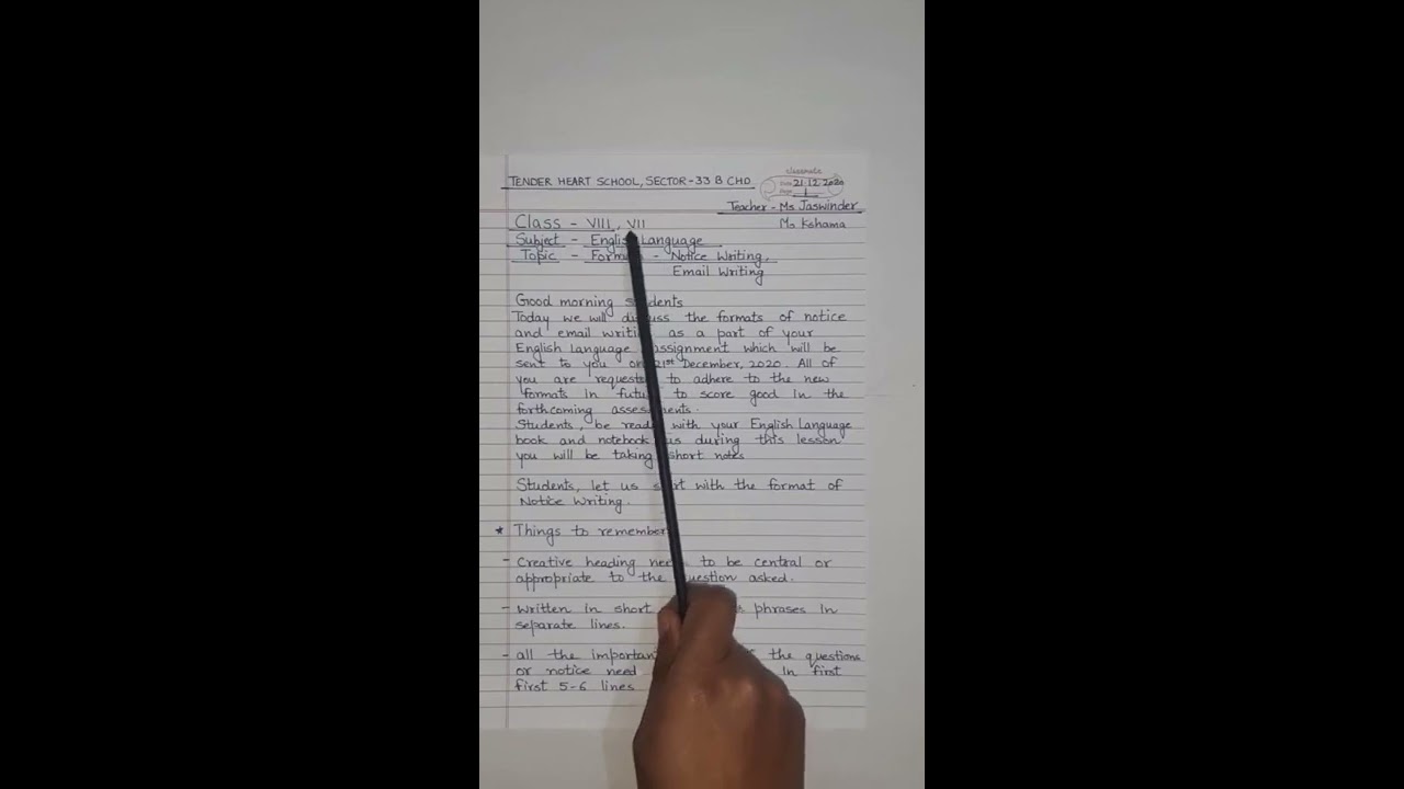E Mail And Notice Format English Language Class 7 Youtube