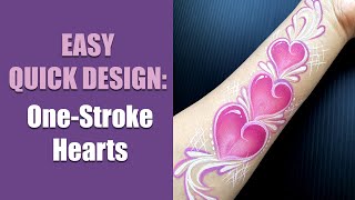 Easy One Stroke Hearts with Swirls: Face Painting Tutorial