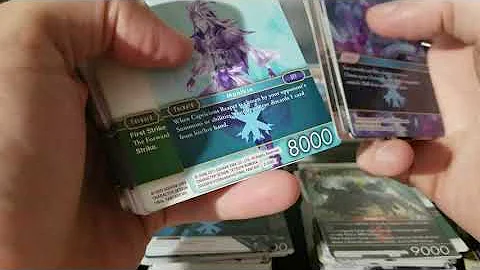 ASMR Gum Chewing, Mouth Sounds, No Talking, Sorting Cards Final Fantasy TCG Part 2