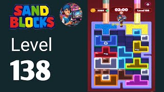 Sand blocks drop puzzle level 138 Hard level  solution and walkthrough 