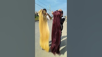 Thử thách đội tóc giả dài giữa trời nắng chói chang #tocgianguyendau #wigs