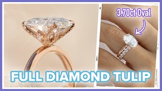 Her last Upgrade | 4ct Lab Grown Oval Tulip Rose Gold Diamond Ring