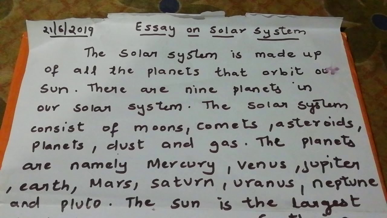 short essay on planet solar system