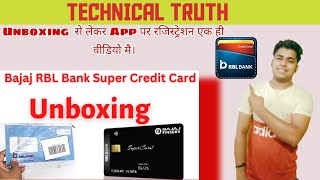 Bajaj Finserv RBL bank Super card Unboxing and Card Activation in hindi.  bajajcard rblbank