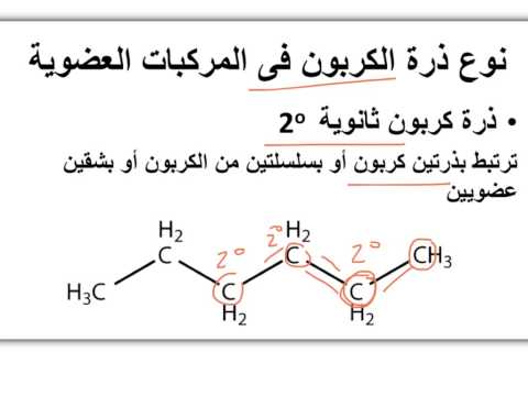 نوع ذرة الكربون في المركب العضوي