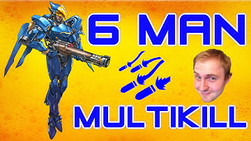 Overwatch - INSANE 6 man multikill! JUSTICE RAINS FROM ABOVE!! (Overwatch Pharah Gameplay)