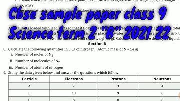 cbse sample paper class 9 science " B " term 2 2021 22 pdf download