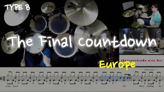 The Final Countdown(동영상악보)(TYPE B)-Europe-노창국-일산드럼학원,드럼악보,드럼커버,Drum cover,drumsheetmusic,drumscore