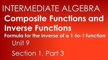 Formula for the Inverse of a Function: Composite & Inverse Functions-Intermediate Alg. Unit 9 Sec. 1