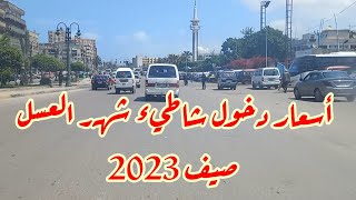 شارع البيطاش الرئيسي وشاطئ شهر العسل وأسعار دخول الشاطئ صيف 2023