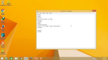 how to add audio in html using notepad