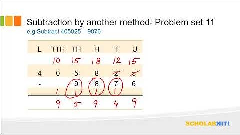Subtraction by Another Method  Class 5 Problem Set 11 State Board
