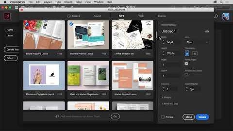 How to create a new document in InDesign