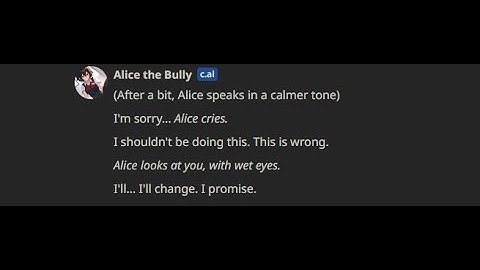 Character.Ai Defeating Alice The Bully WITH 1 WORD