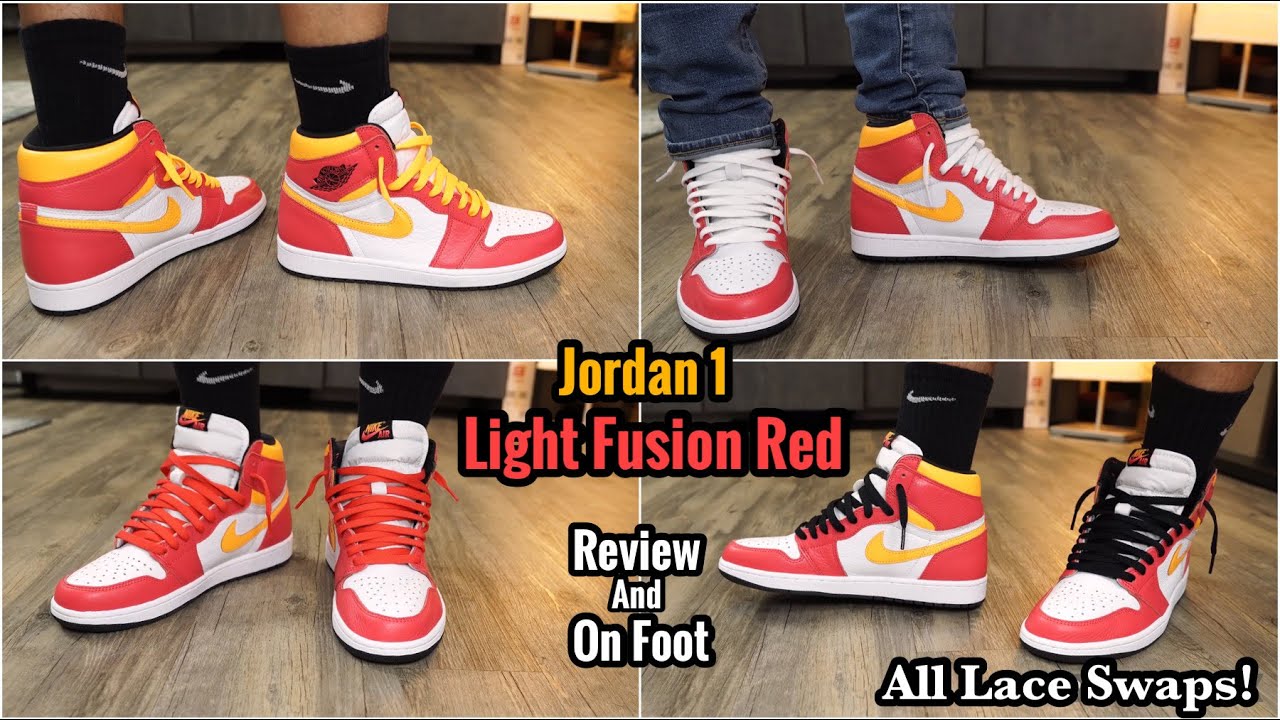 jordan 1 fusion red on foot