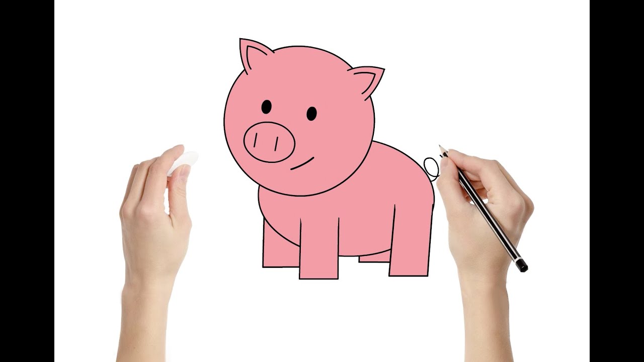 How to Draw a Pig : Fun learning art activity for kids - YouTube