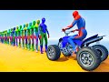 GTA 5 Crazy Ragdolls | Spiderman by Quad Bike On Rainbow Spiders Bridge (Spider Shark Jumps ) Part 3
